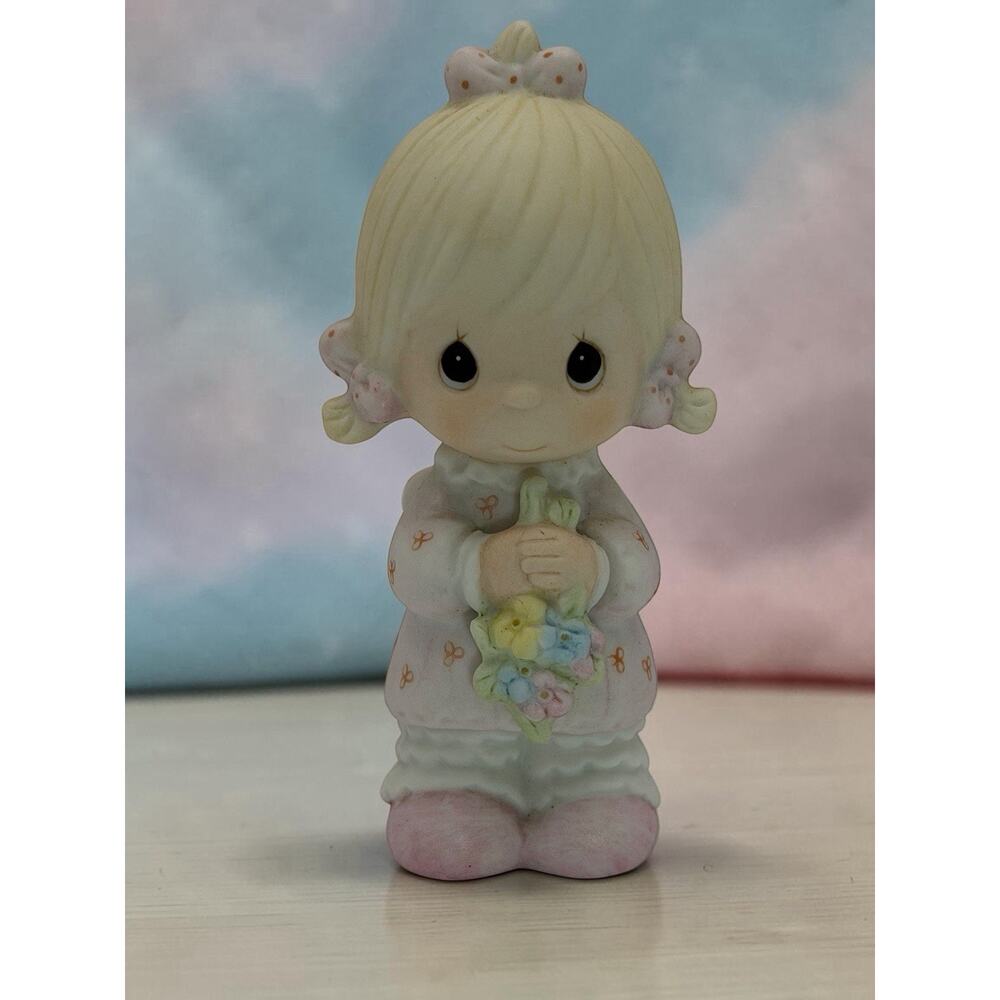 1983 Precious Moments Flower Girl Figurine E-2835 - Retired Enesco Collectible